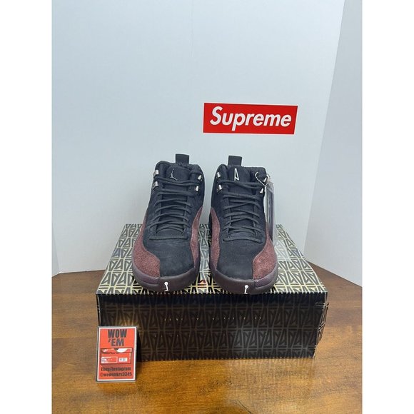8.5W/7M Jordan 12 SP x A Ma Maniere “Black" DV6989-001 Black Maroon Basketball - Picture 7 of 13